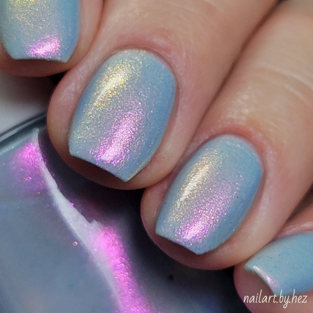 Fire Pink Rainbow.000 Blue Nail Polish