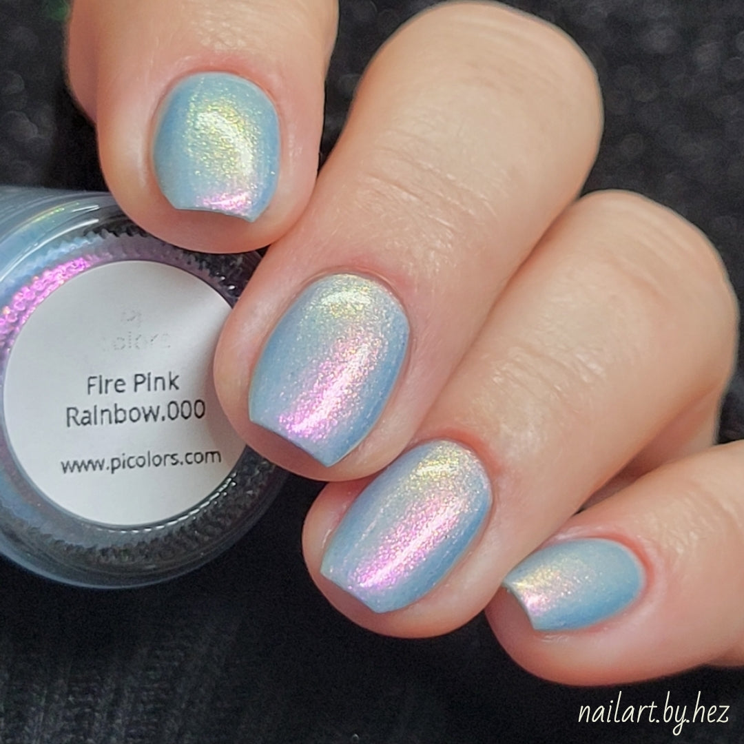 Fire Pink Rainbow.000 Blue Nail Polish