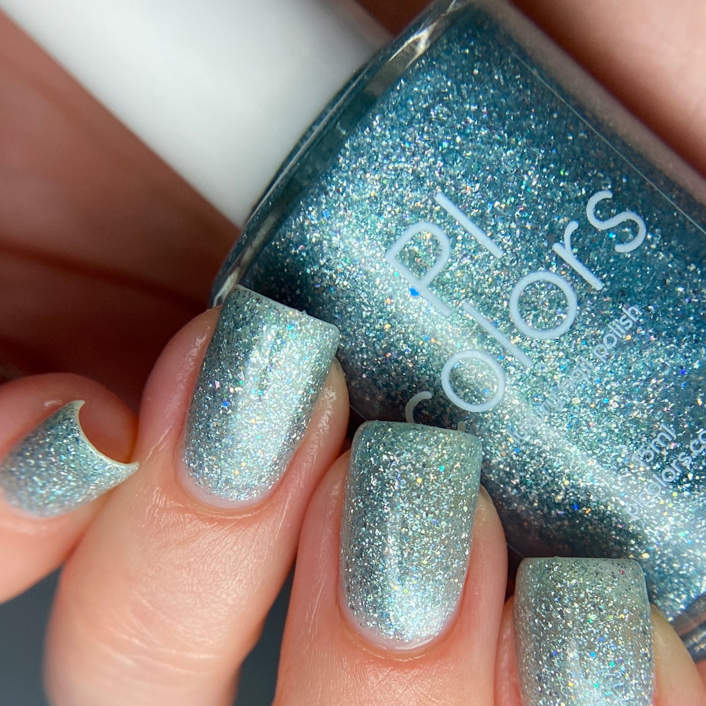 Tourmaline Blue.402 Teal Blue Holographic Glitter Nail Polish Topper