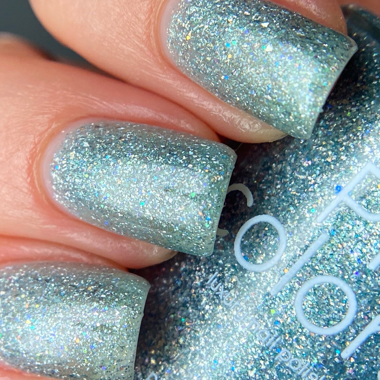 Tourmaline Blue.402 Teal Blue Holographic Glitter Nail Polish Topper