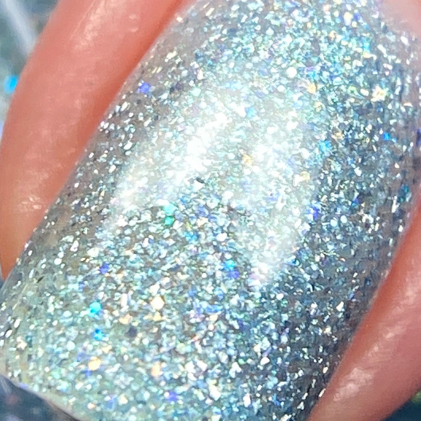 Tourmaline Blue.402 Teal Blue Holographic Glitter Nail Polish Topper