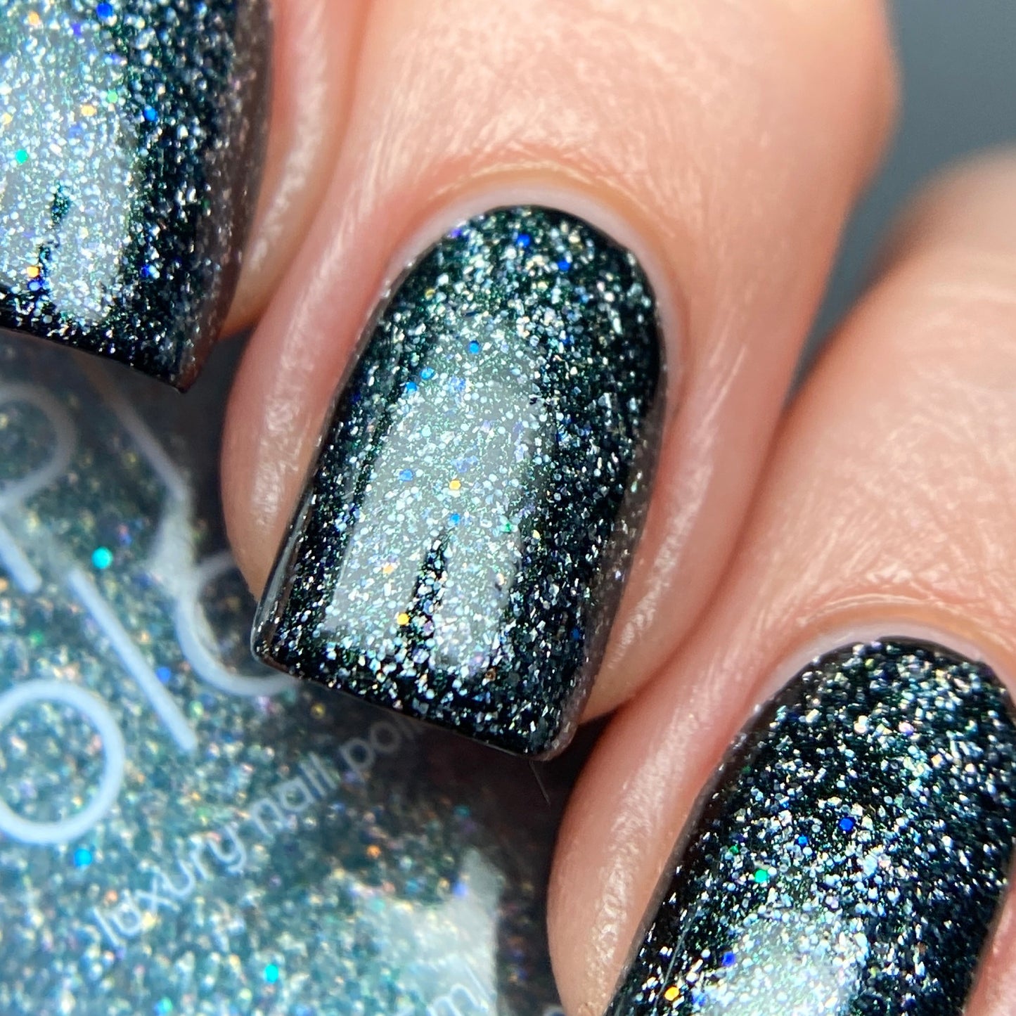 Tourmaline Blue.402 Teal Blue Holographic Glitter Nail Polish Topper