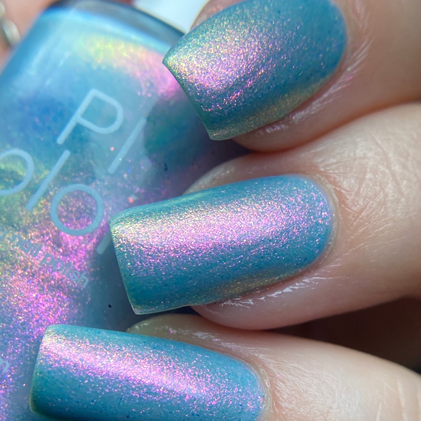 Fire Pink Rainbow.000 Blue Nail Polish
