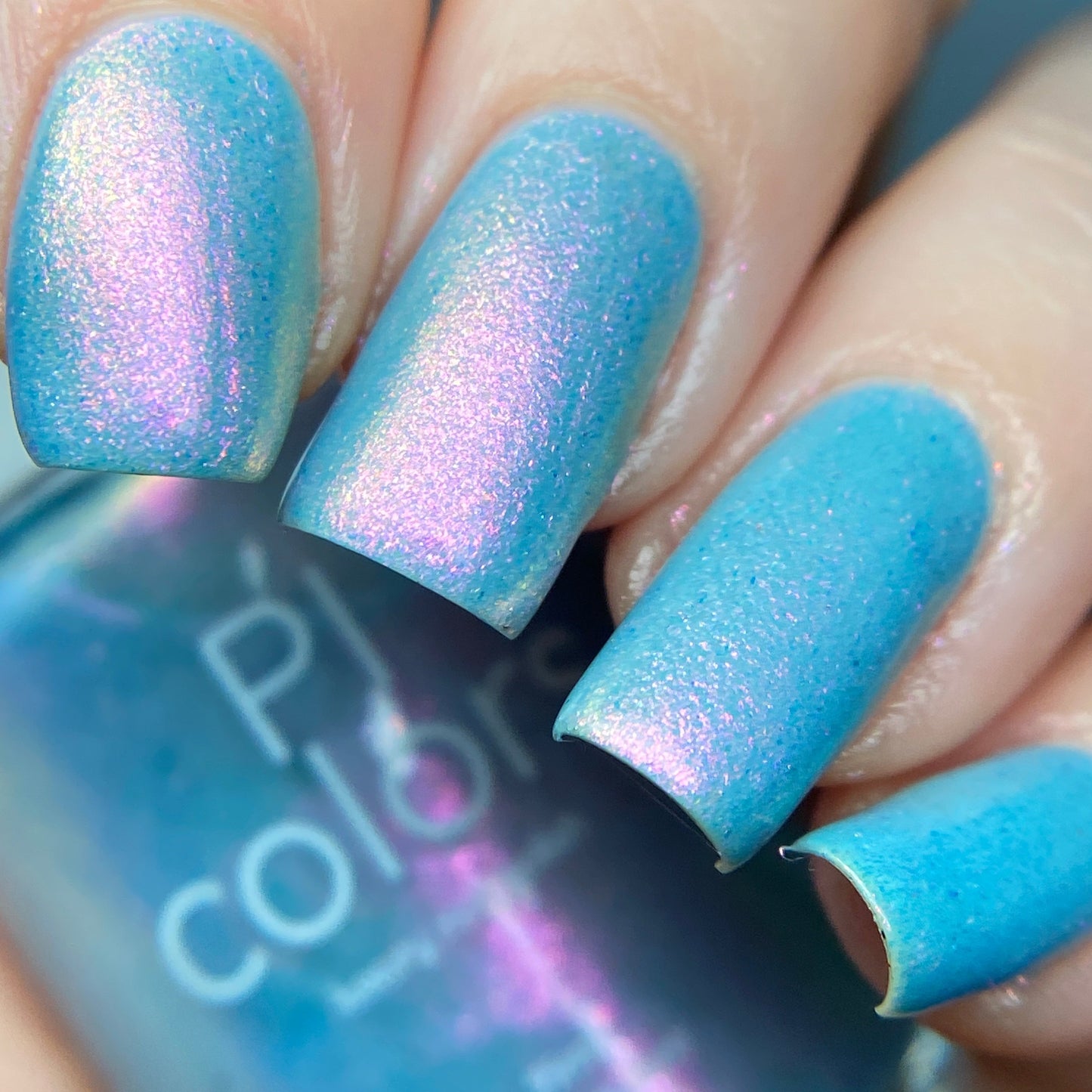 Fire Pink Rainbow.000 Blue Nail Polish