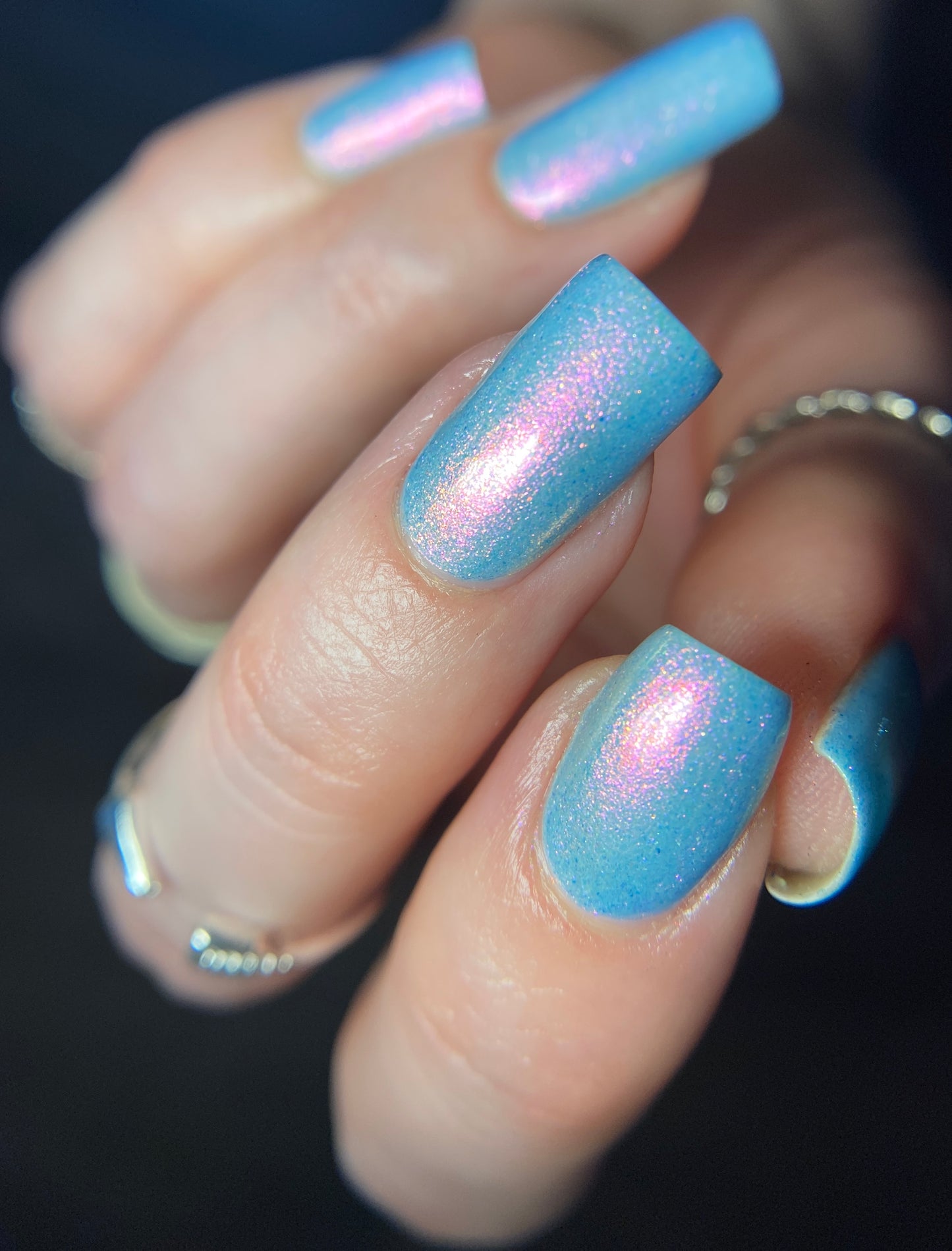 Fire Pink Rainbow.000 Blue Nail Polish
