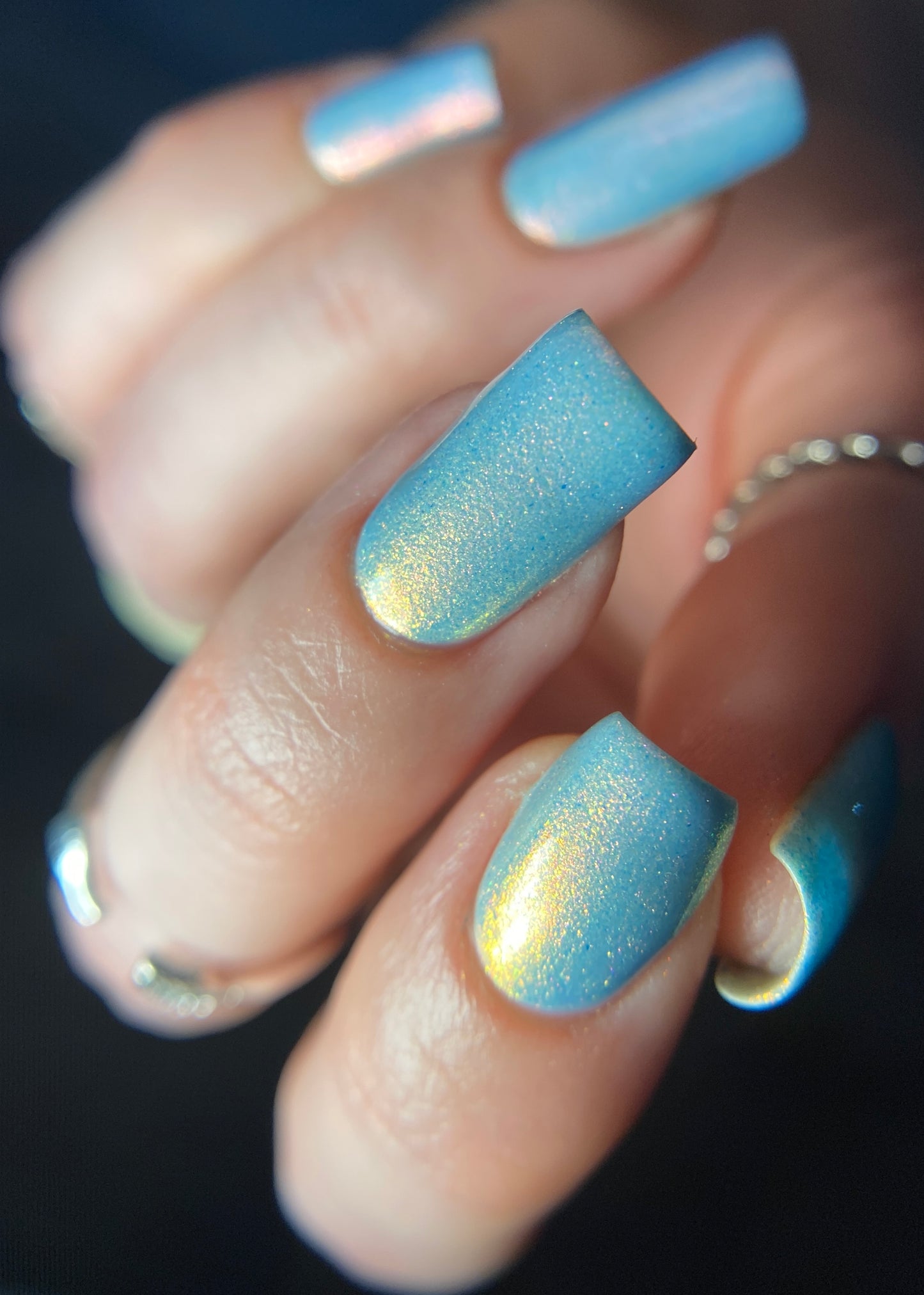 Fire Pink Rainbow.000 Blue Nail Polish