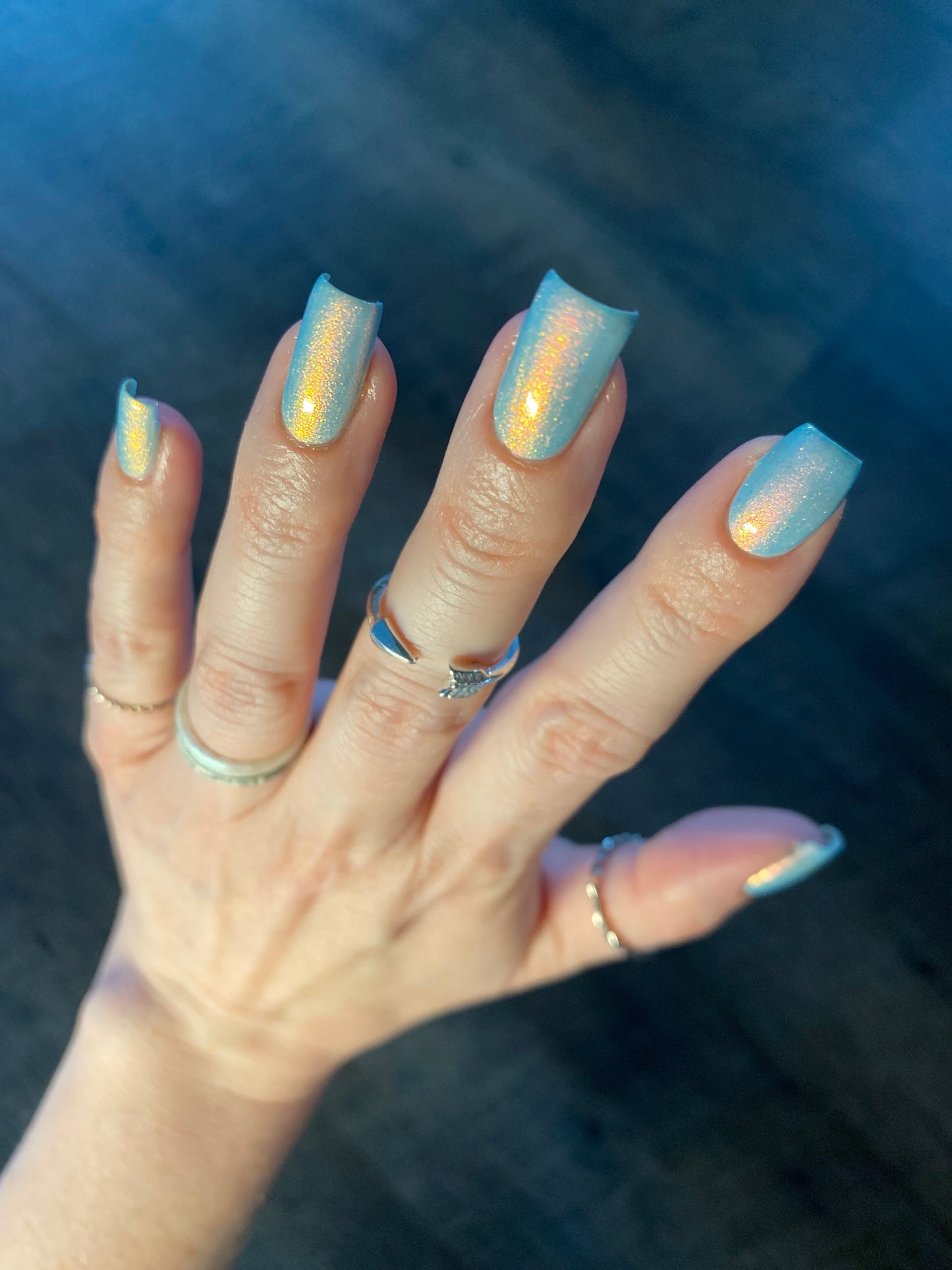 Fire Pink Rainbow.000 Blue Nail Polish