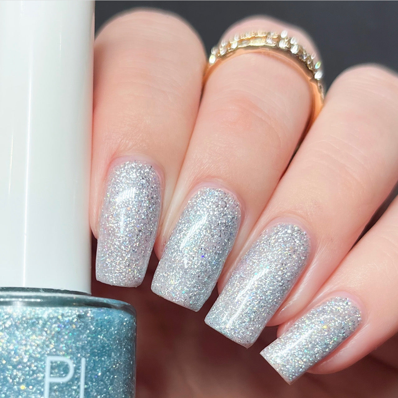 Tourmaline Blue.402 Teal Blue Holographic Glitter Nail Polish Topper