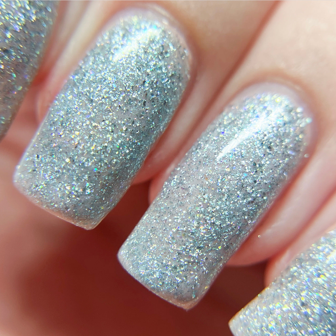 Tourmaline Blue.402 Teal Blue Holographic Glitter Nail Polish Topper