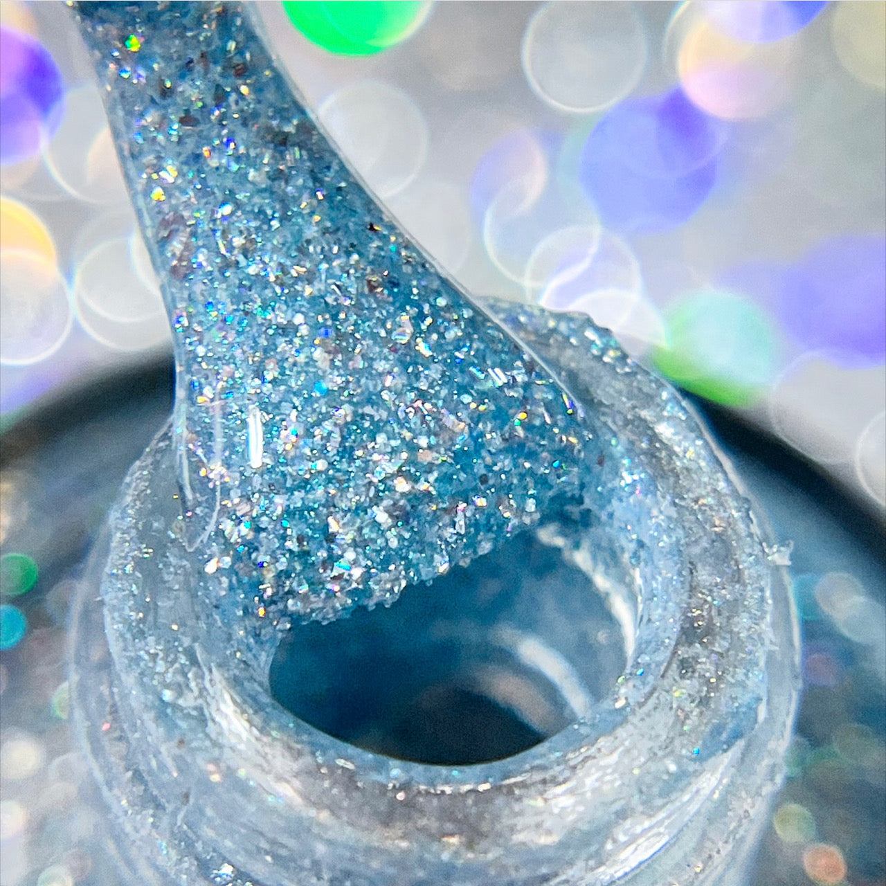 Tourmaline Blue.402 Teal Blue Holographic Glitter Nail Polish Topper