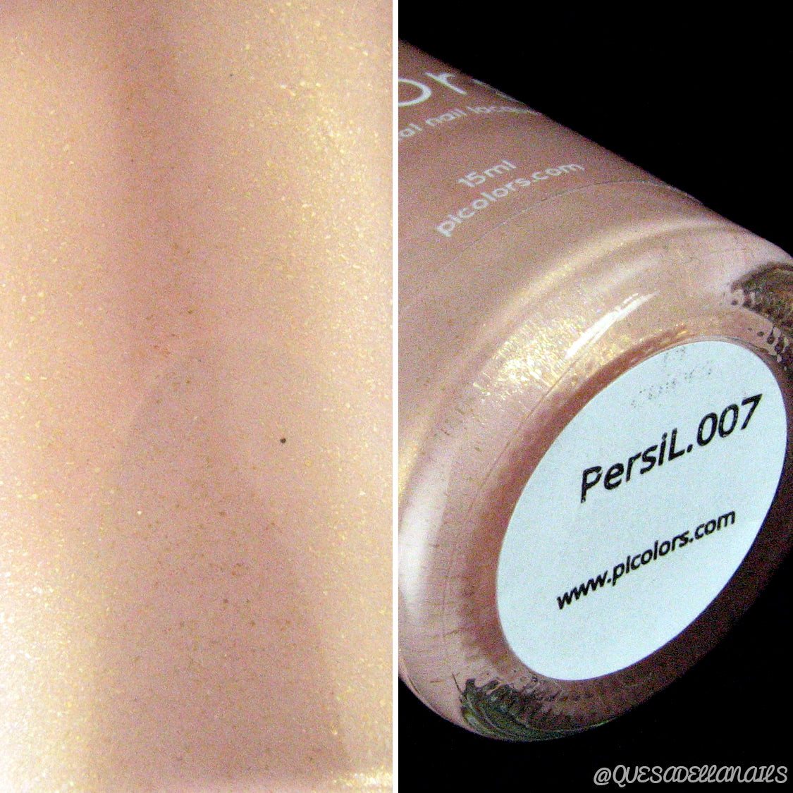 Explore the elegance of PI Colors' PersiL.007 Peach Nail Polish, a luxurious 15ml bottle of nude lacquer infused with fine shimmering particles. This satin peach polish, crafted with meticulous care, is available at picolors.com.