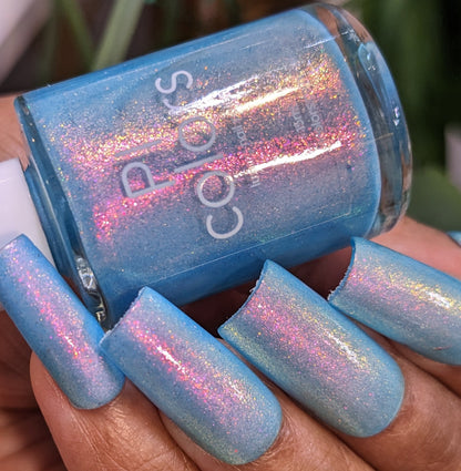 Fire Pink Rainbow.000 Blue Nail Polish