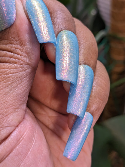 Fire Pink Rainbow.000 Blue Nail Polish