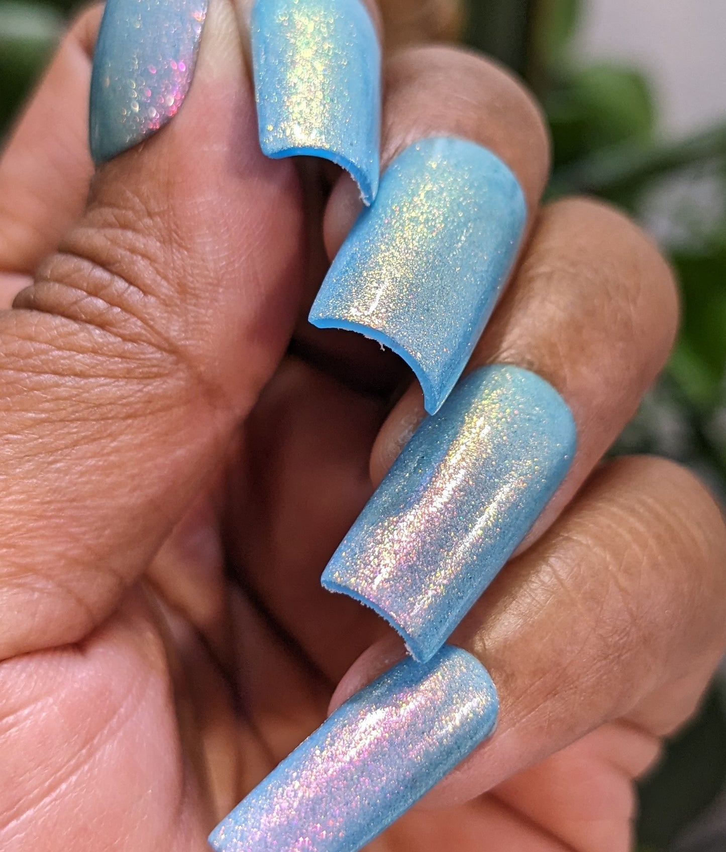 Fire Pink Rainbow.000 Blue Nail Polish