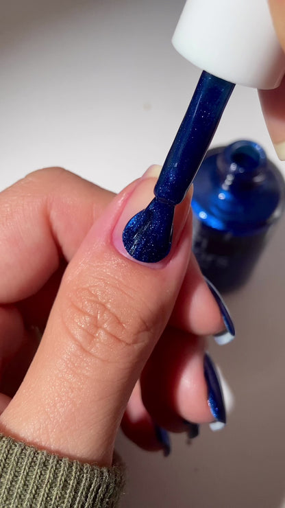 video of Blue nail polish applied to natural nail
