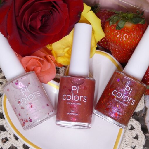 Strawberry & Hearts Collection Nail Polishes by PI Colors