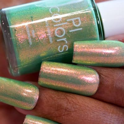 Kaleidescope Green.205 Green Nail Polish with Coloshifting Rainbow shimmer by PI Colors