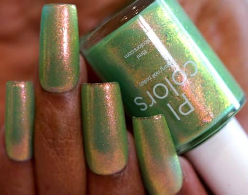 Kaleidescope Green.205 Green Nail Polish with Coloshifting Rainbow shimmer by PI Colors