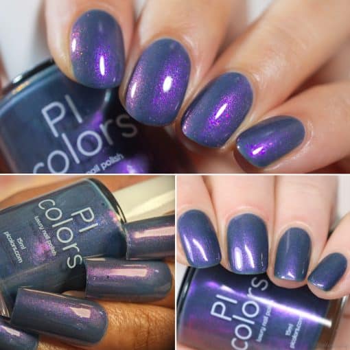 Night Terrors.000 Violet Nail Polish with Purple, Red, Orange Shimmer by PI Colors